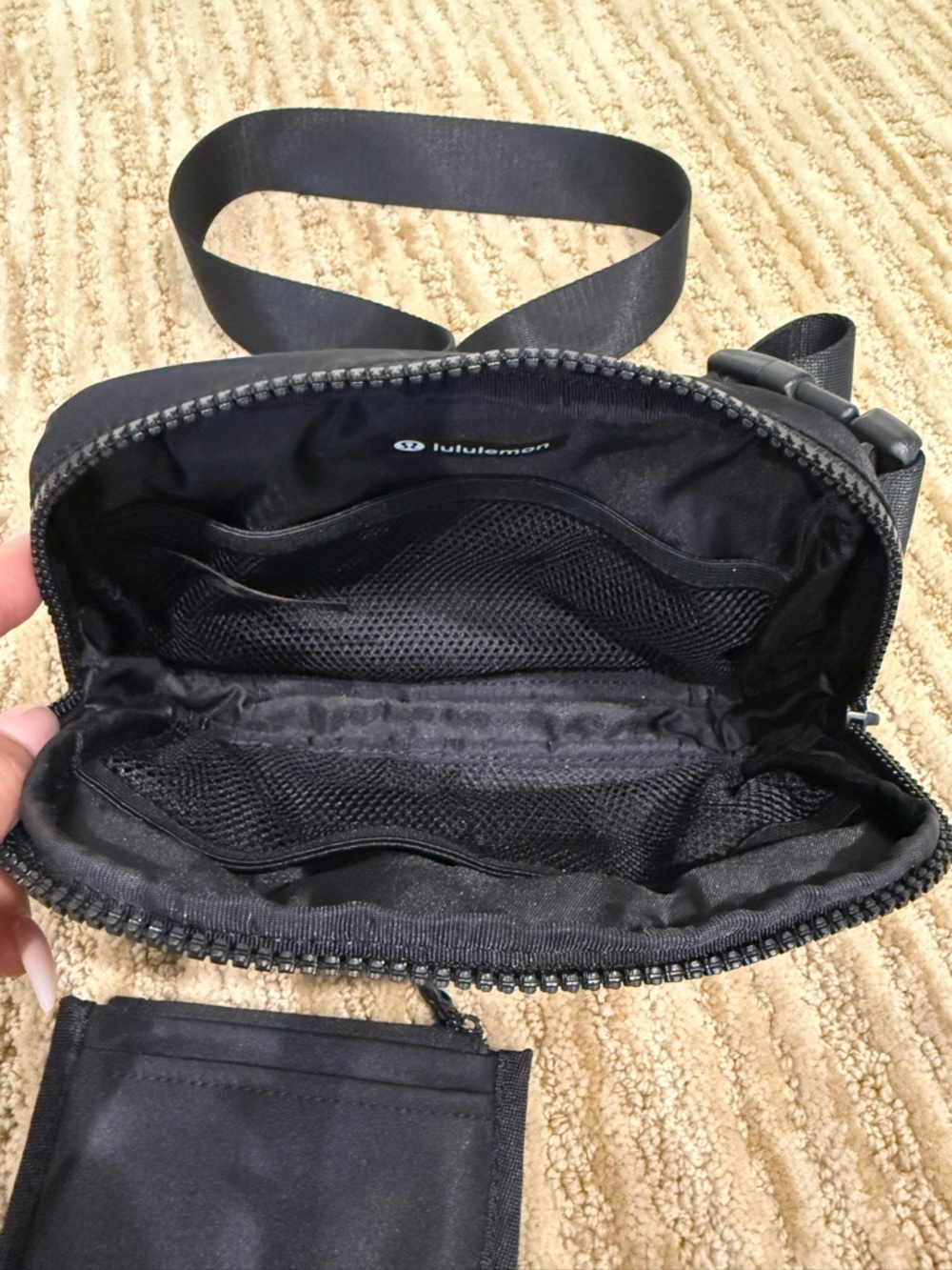 lululemon Disney Black Crossbody Pouch and wallet with Mickey Mouse Embroidery - Picture 3 of 3